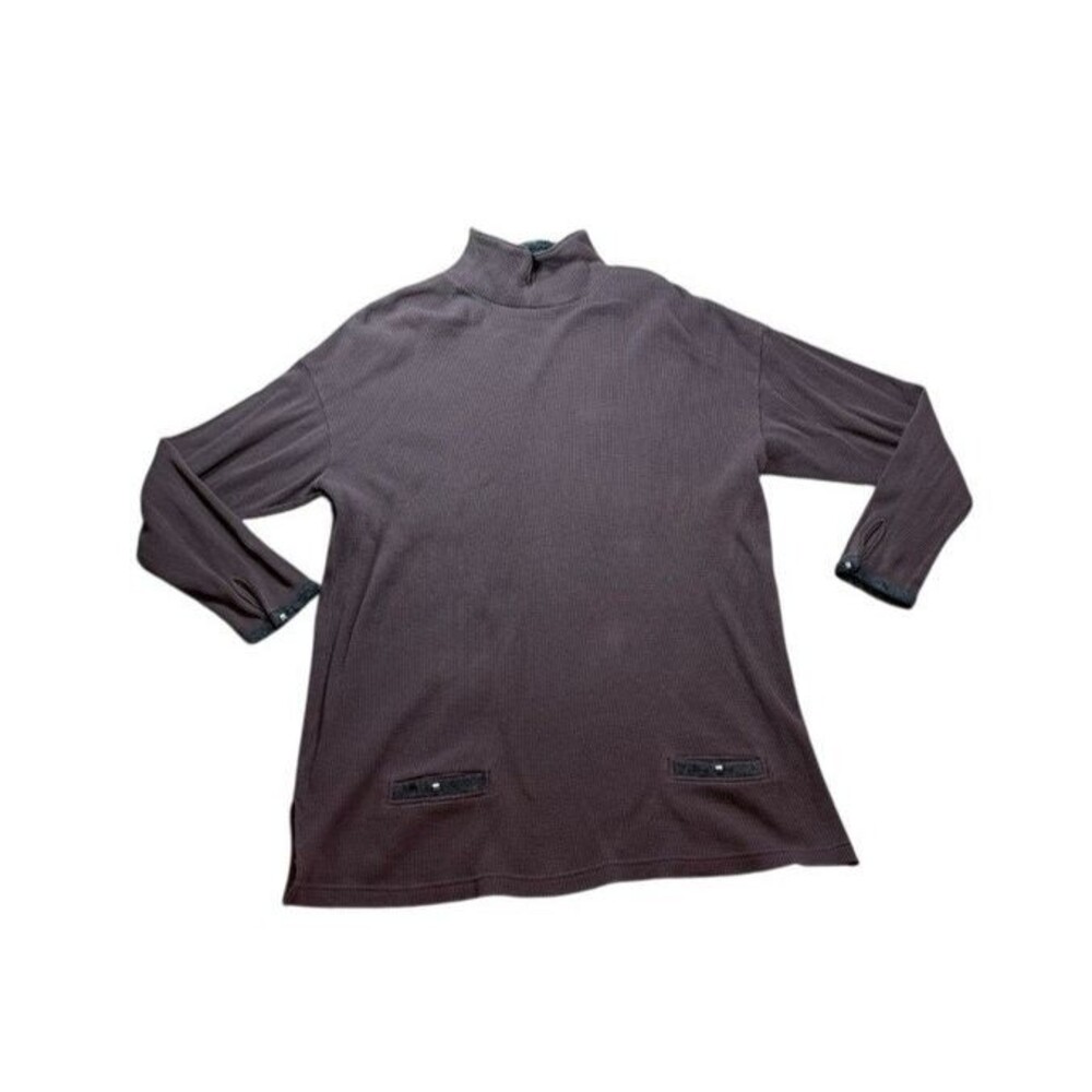 Vtg Fitigues Waffle Knit Tunic Shirt Womens Size XL Oversized Cotton 90s USA